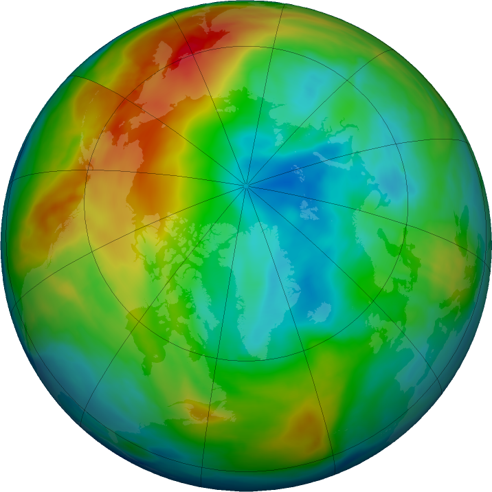 Arctic ozone map for 24 December 2019
